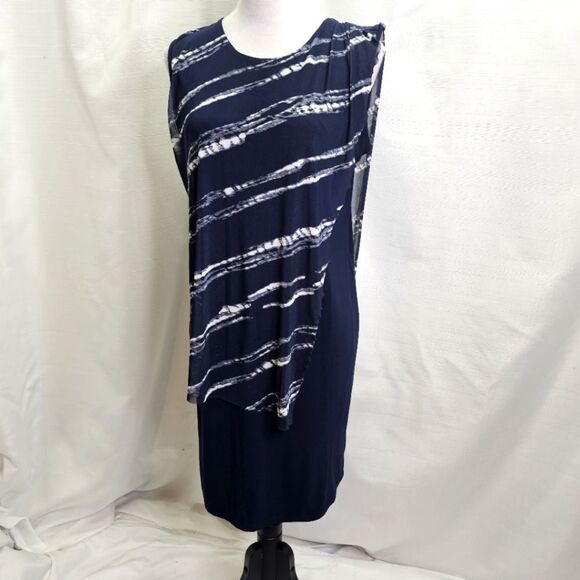 SCAPA Lauren Perre Navy Blue Overlay Shift Dress Size XL - Picture 9 of 9